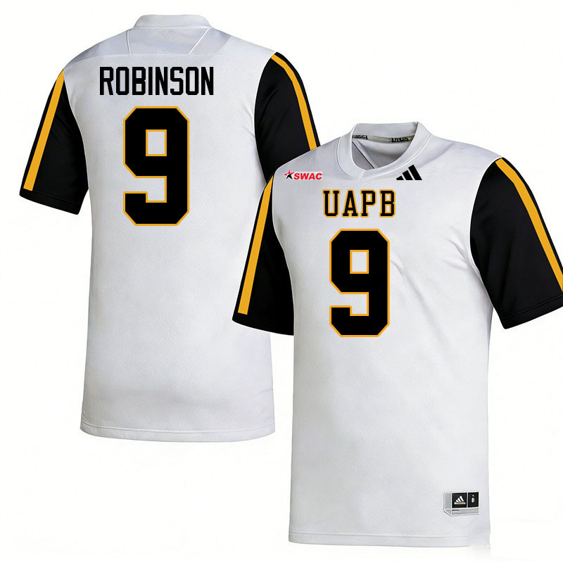 Arkansas-Pine Bluff Golden Lions #9 D'Avery Robinson College Football Jerseys,Uniforms-White